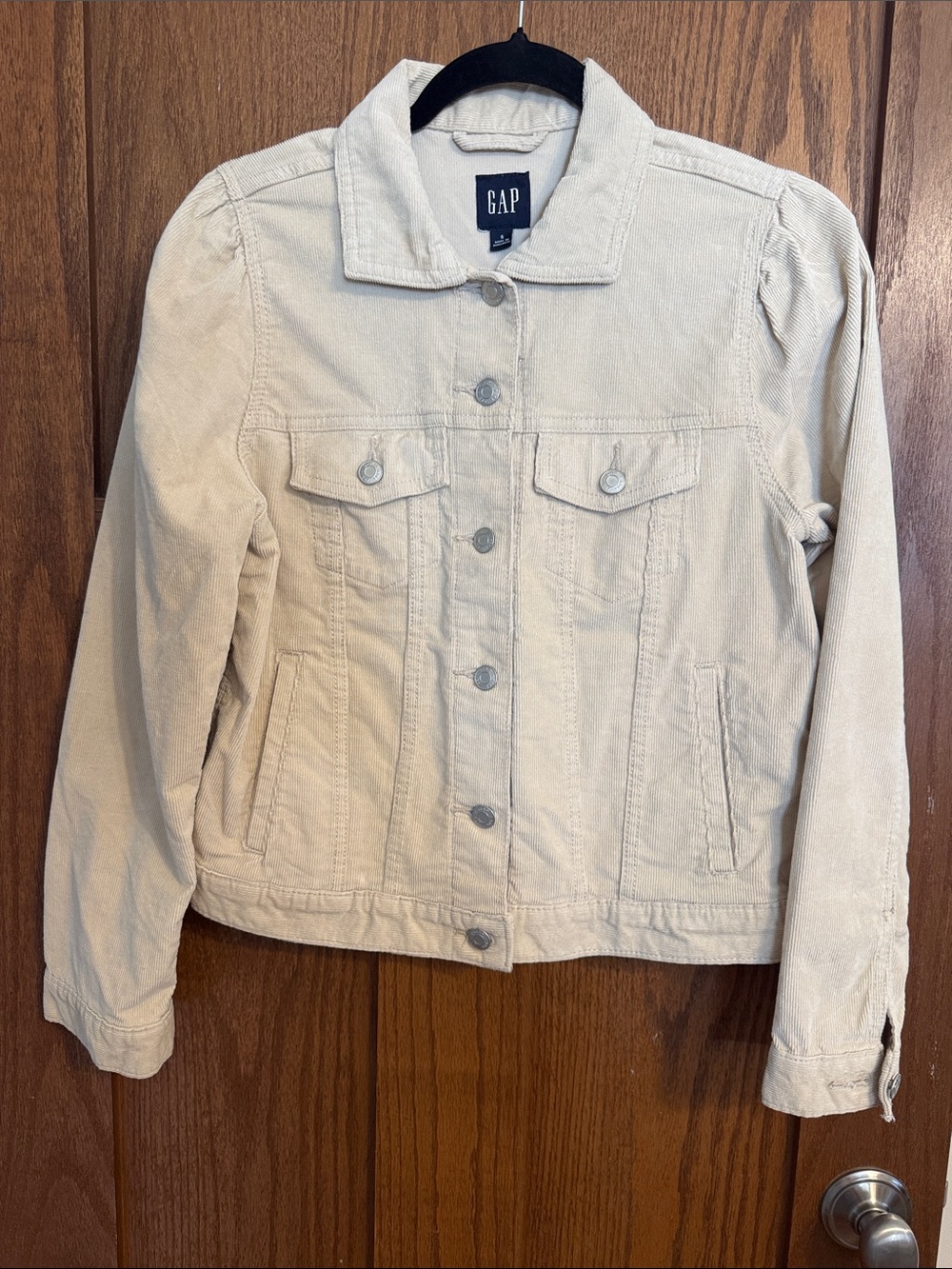 GAP Cream Corduroy Button-Front Jacket